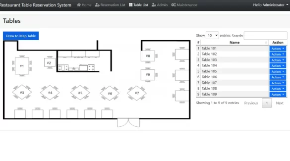 Hệ thống đặt bàn nhà hàng đơn giản kết hợp hình ảnh làm sơ đồ bàn bằng mã nguồn PHP và SQLite